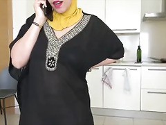 A sexy arab woman with a big ass cheats on her husband on camera